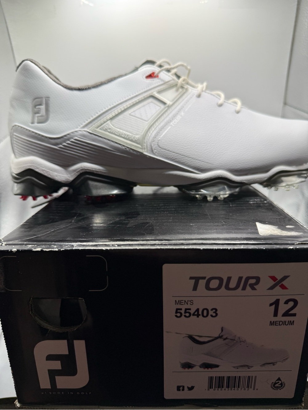 FootJoy White and Gray Men's Golf Shoes - Tour X